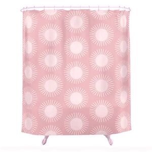 NWOT Society6 Pink Soleil Sun Pattern Designer Shower Curtain 69" x 72"